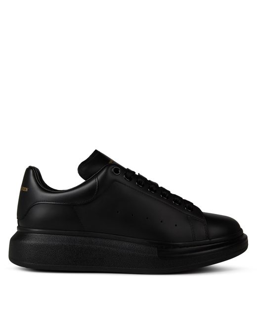 McQueen Black Oversized Leather Trainers for men