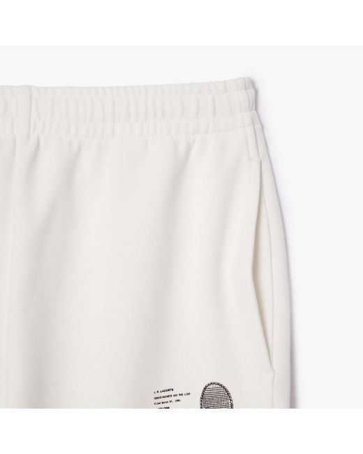 Lacoste White Relaxed-Fit Piqué Sweatpants for men