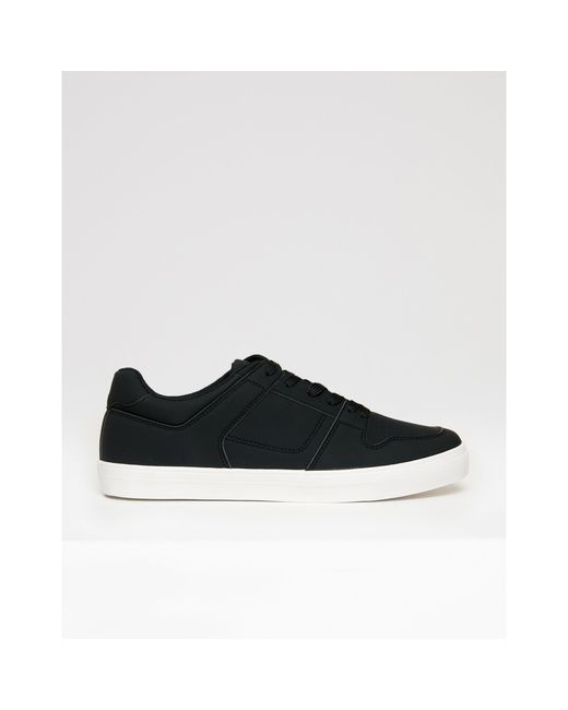 Threadbare Black Austin Casual Low-Top Trainers for men