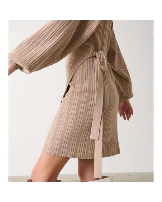 Pretty Lavish Natural Plisse Mini Dress