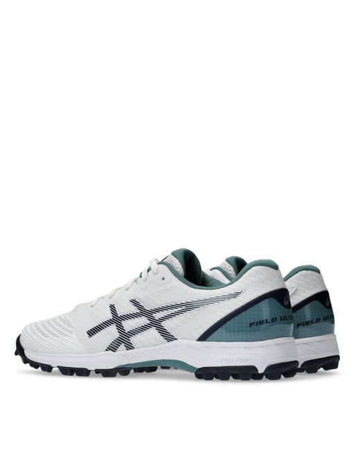 Asics White Field Astro Hockey Shoes for men