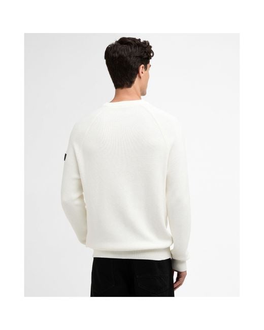 Barbour White Monmouth Crew Neck Jumper for men