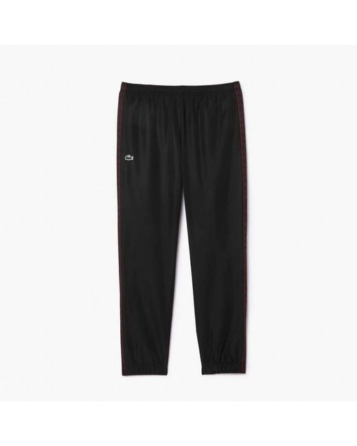 Lacoste Black Tapered Closed Cuff Fleece Joggers for men