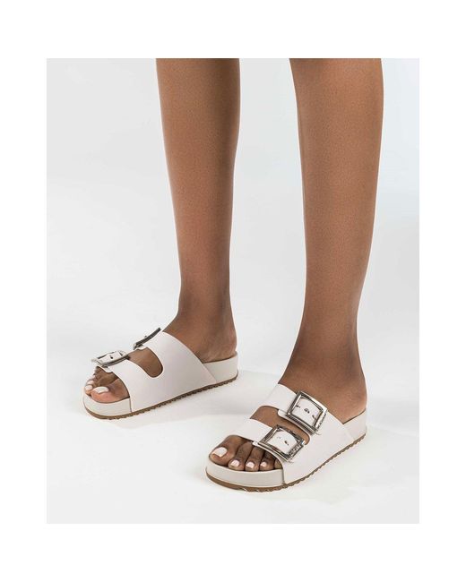 Zaxy Gray Flat Sandals