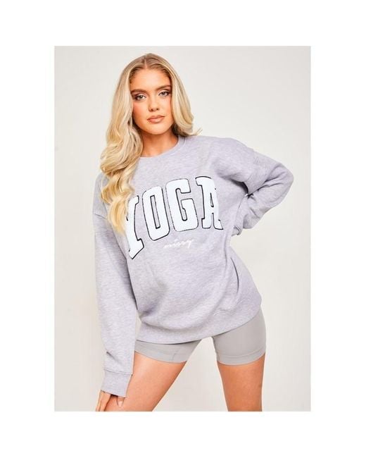Missy Empire Gray Yoga Sweater Ld00