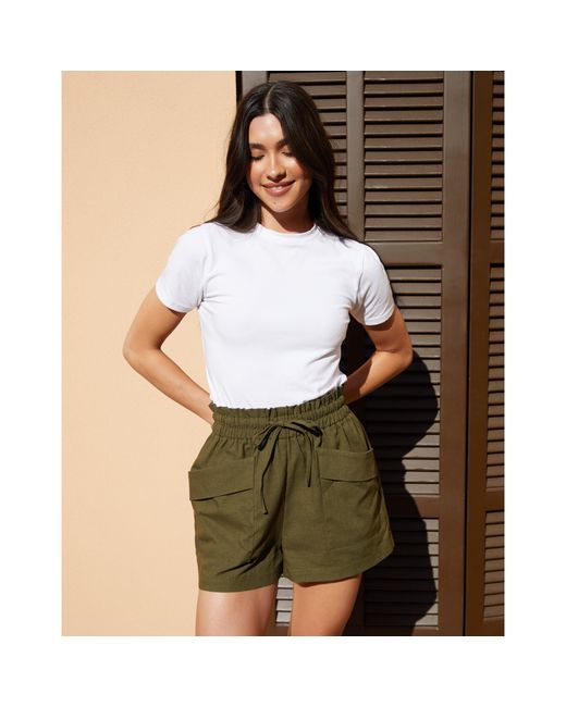 Threadbare Green Woven Tracksuit Shorts