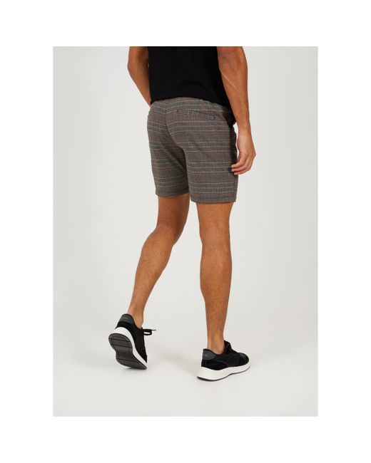 Brave Soul Gray Checked Shorts With Elasticated Waist for men
