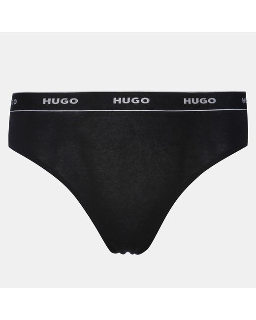HUGO Black 3 Pack Stripe Thong