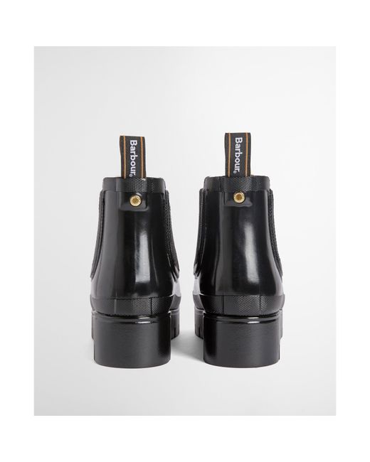 Barbour Black Halton Faux Fur Wellies