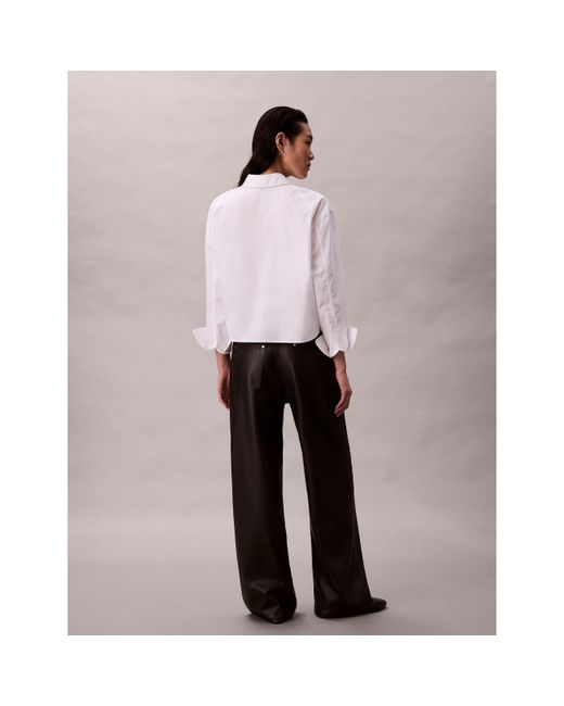 Calvin Klein Black Tailored Leather Trousers