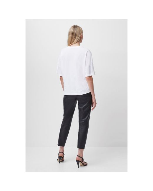 French Connection White Tally Oversized T Shirt
