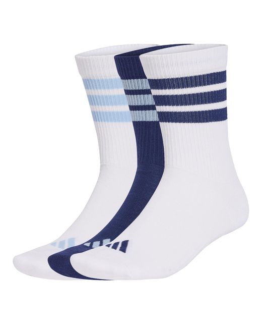 Adidas Blue 3-Pack Crew Socks Adults