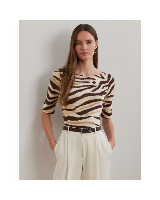 Ralph Lauren Natural Judy Crew Neck Long Sleeve T-Shirt