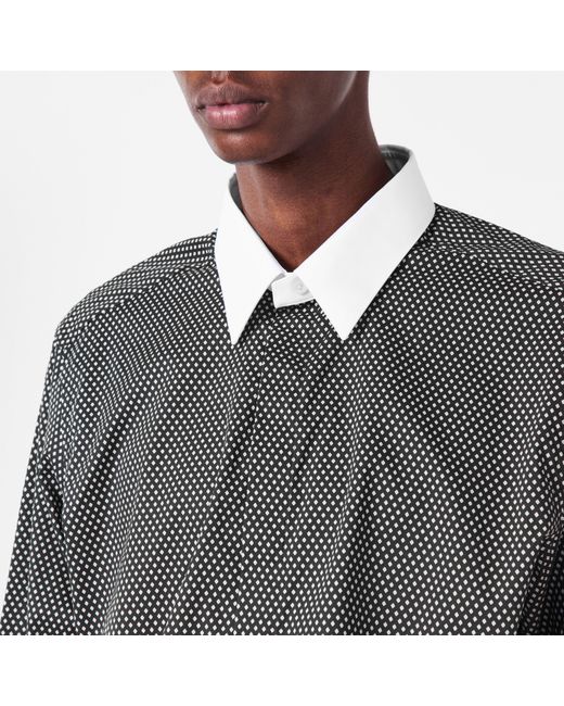Tom Ford Gray Diamond Long Sleeve Patterned Shirt for men