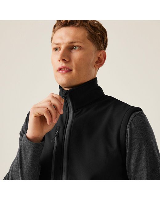 Regatta Black H/M Printable Softshell Bodywarmer for men