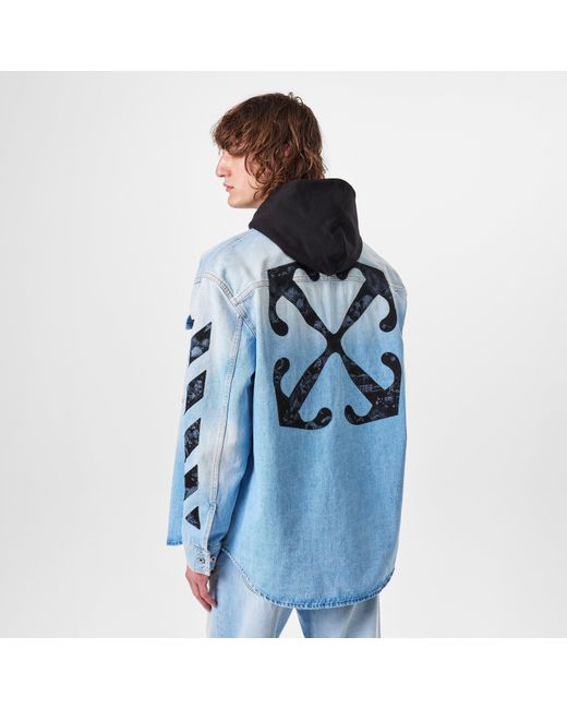 Off-White c/o Virgil Abloh Blue Long Sleeve Denim Shirt for men