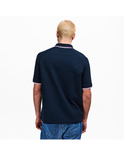 Aquascutum Blue Short Sleeve Polo Shirt for men