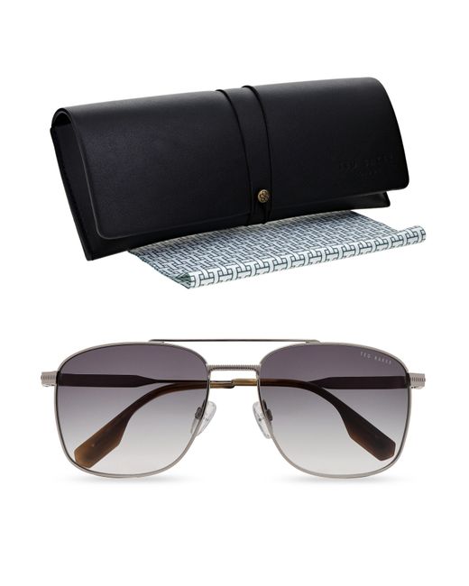 Ted Baker Gray Bak Chase Uv Protection Rectangle Sunglasses for men