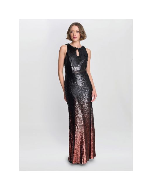 Gina Bacconi Purple Tallulah Ombre Sequin Maxi Dress