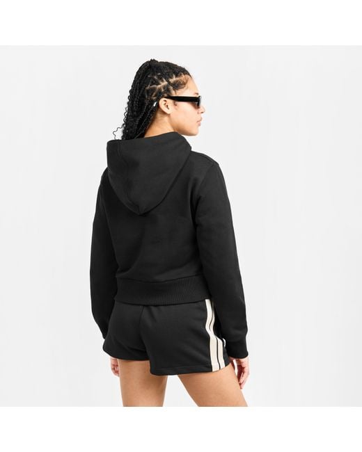 Palm Angels Black Over The Head Cropped Hoodie