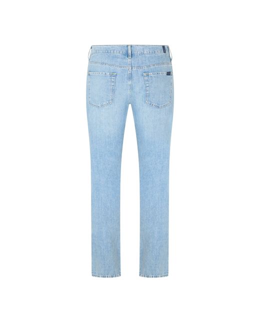 7 For All Mankind Blue Straight Leg Jeans for men