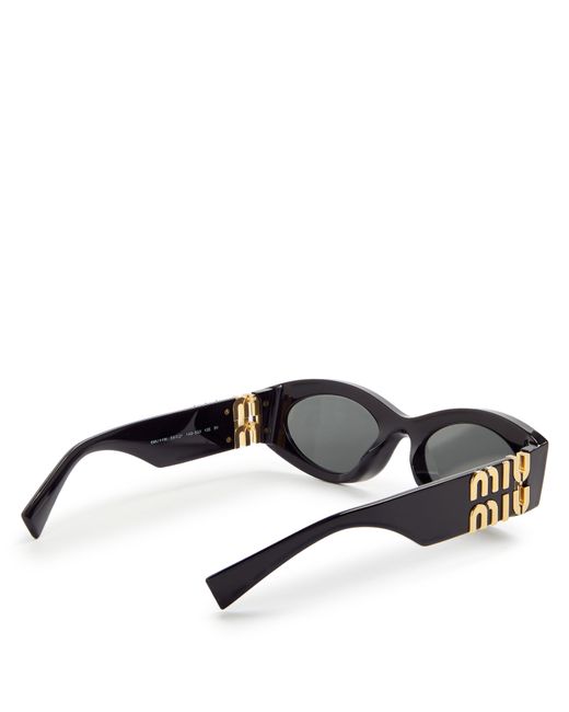 Miu Miu Gray Oval Sunglasses