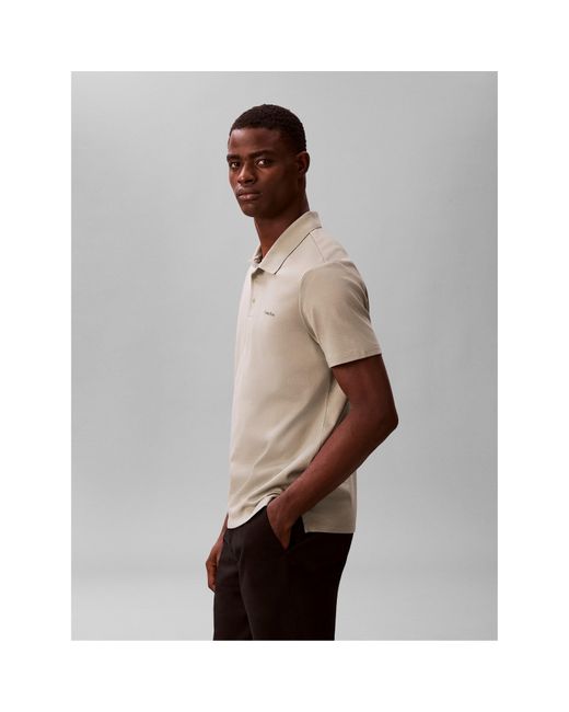 Calvin Klein Gray Short Sleeve Polo Shirt for men