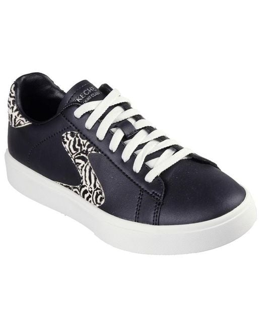 Skechers Blue Duraleather Animal Print Logo Lace Low-top Trainers
