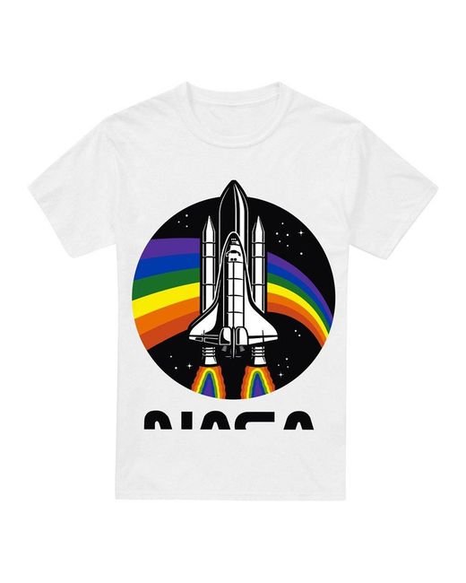 NASA White Cotton T-Shirt for men