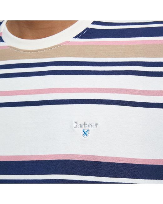 Barbour Blue Aickmen Tailored Striped T-Shirt for men