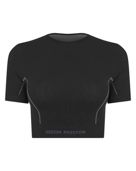 Heron Preston Black Active Short Sleeve Crop Top