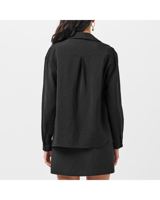 Vila Black Vdmra V-Neck Long-Sleeve Blouse