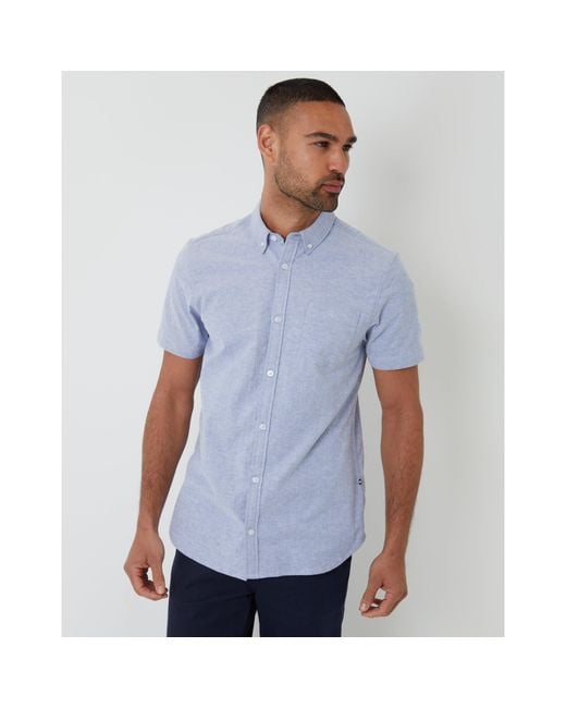 Saltwell Blue Short-Sleeve Oxford Shirt for men