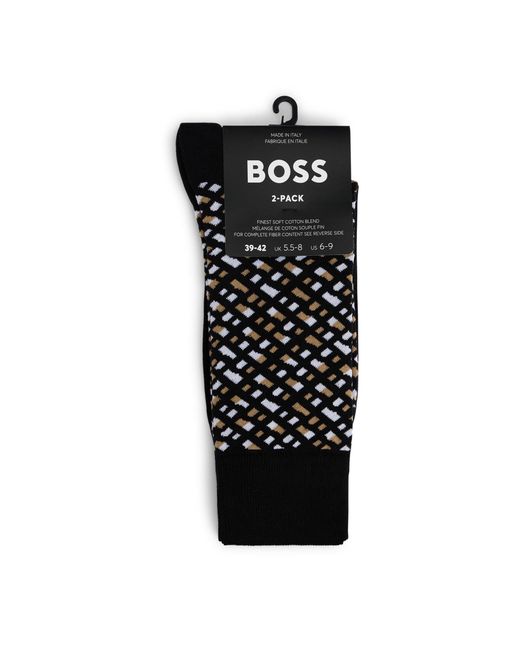 Boss Black 2 Pack Regular Monogram Socks for men