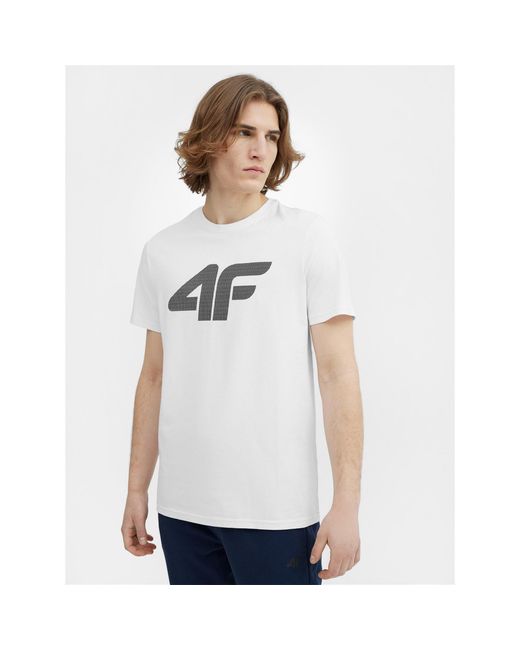 4F White Big Logo T-Shirt for men