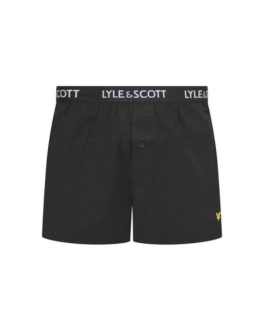 Lyle & Scott Black Woven Boxer Trunk for men