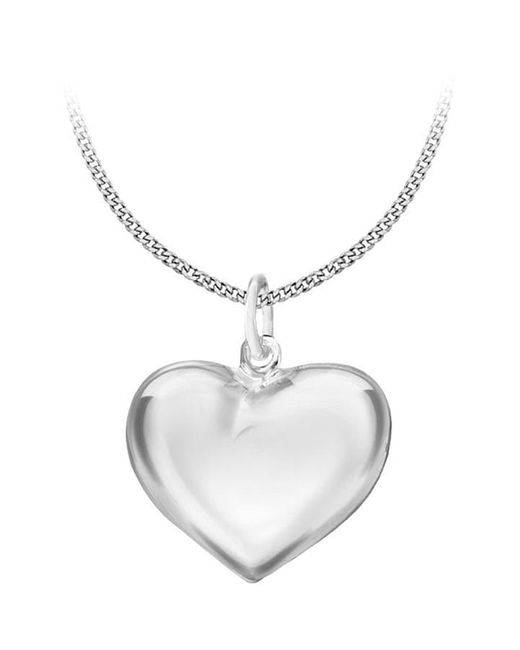 Be You Metallic Sterling Small 3d Heart Necklace