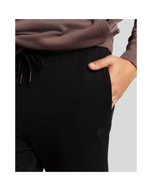 Lyle & Scott Black Closed Hem Fleece Joggers for men