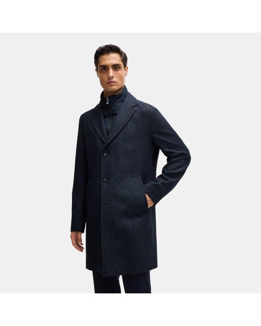 Boss Blue H-Hyde-Bib-234 Structured Peacoat for men