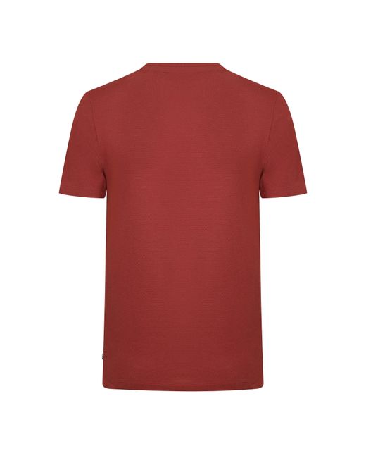 Boss Red Tiburt Bubble Structure Cotton Short Sleeve T-Shirt for men