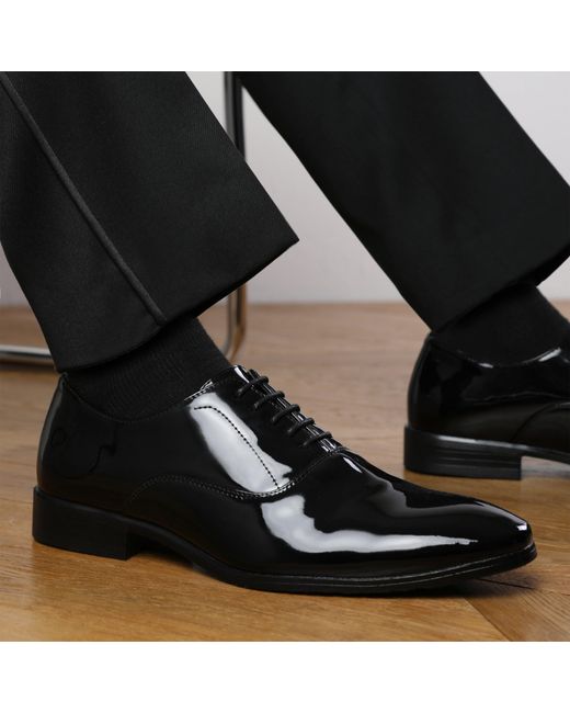Where's That From Black Wheres Oxford Lace Up Formal Classic Dress Shoe for men
