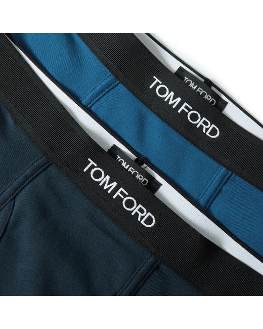 Tom Ford Blue Plain Cotton Boxer Briefs, 2-Pack for men