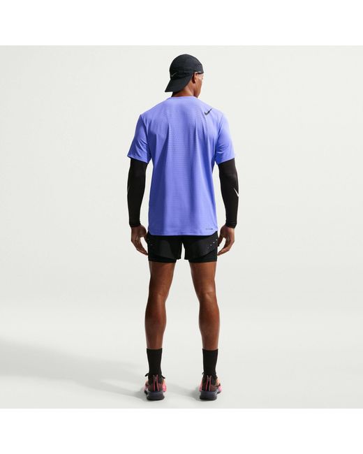 Nike Blue Short Sleeve Performance Running Top for men