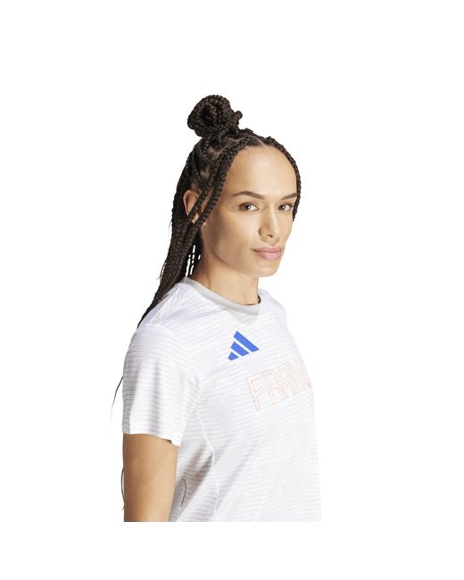 Adidas White Team Trainer Short Sleeve Performance Gym Top
