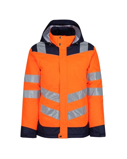 Regatta Orange Reflective Weather-Resistant Hi-Vis Jacket for men