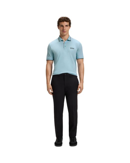 Boss Blue Paddy Pro Premium Cotton Polo Shirt for men