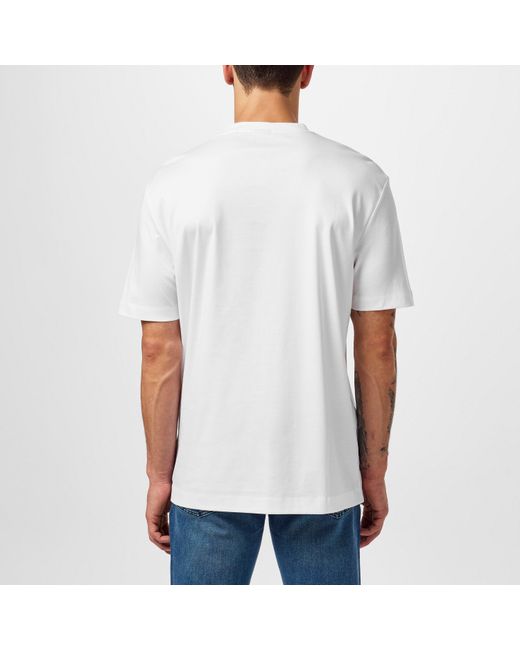 Boss White Taut Minimalist Design T-Shirt With Logo Detail for men