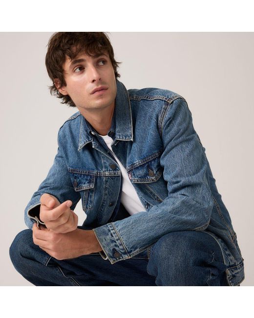 Levi's Blue Trucker Cotton Long Sleeve Denim Jacket for men