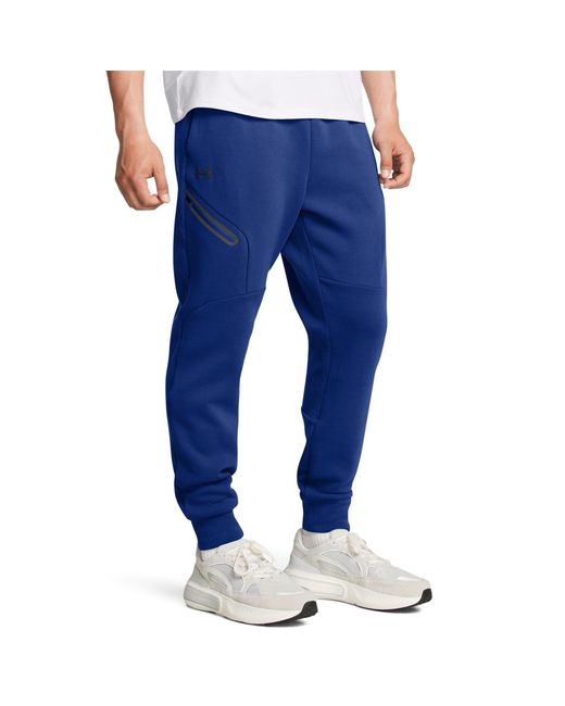 Under Armour Blue Unstoppable Closed Hem Fleece Joggers for men