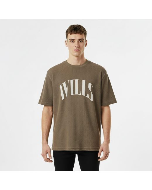 Jack Wills Green Jw Waffle Graphic Regular Fit T-Shirt for men